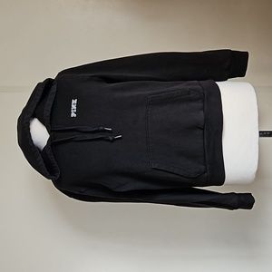 Pink Victoria's secret black pullover crop hoodie size medium